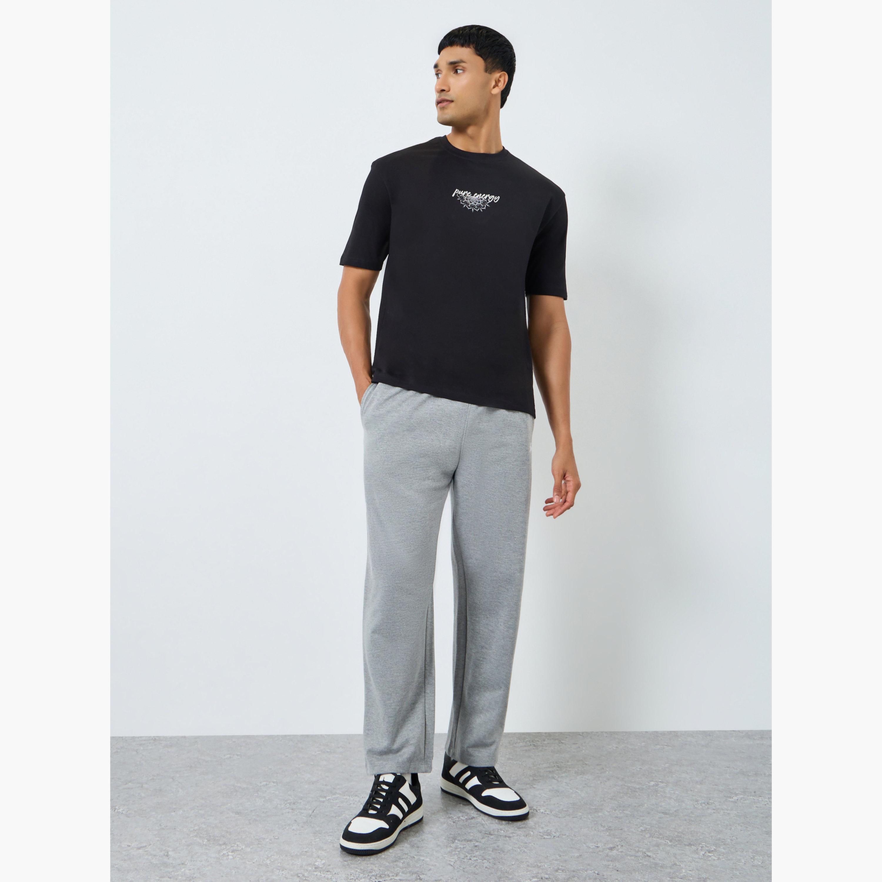Styli Men Grey Embroidered Logo Relaxed Fit Joggers-men-clothing-bottoms-joggers-image-2