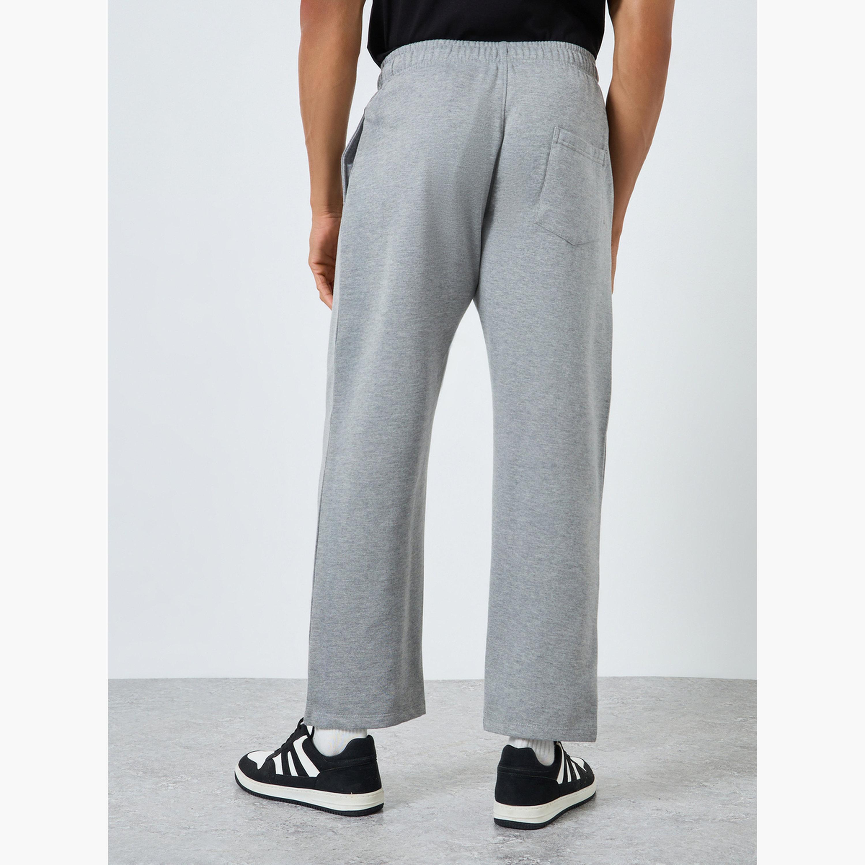 Styli Men Grey Embroidered Logo Relaxed Fit Joggers-men-clothing-bottoms-joggers-image-4
