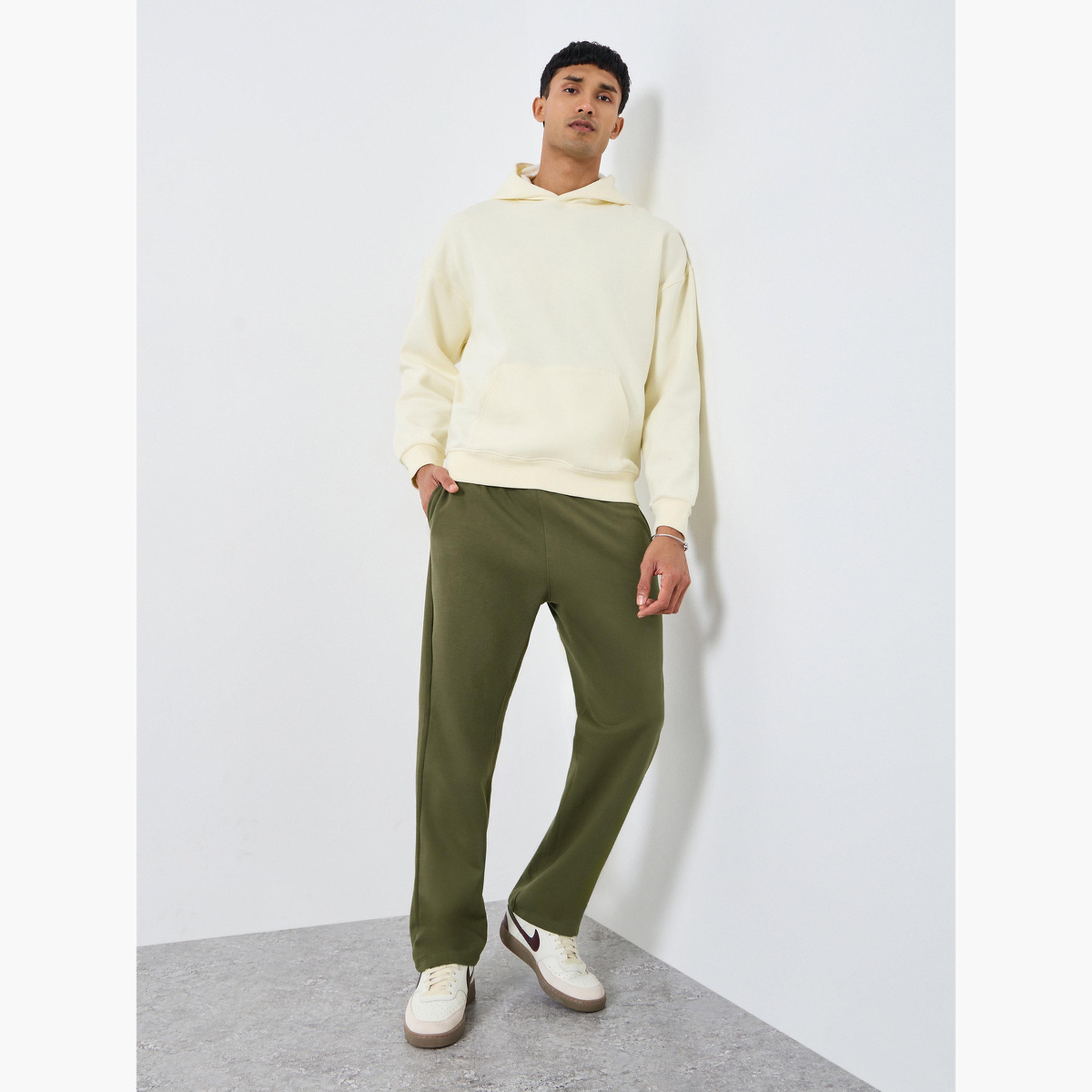 Styli Men Olive Green Essential Slogan Joggers-men-clothing-bottoms-joggers-image-2