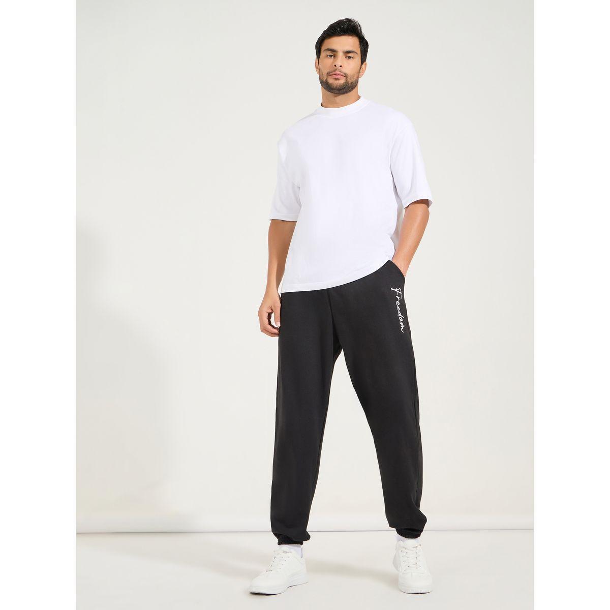Styli Oversized Text Print Joggers-men-clothing-bottoms-joggers-image-2