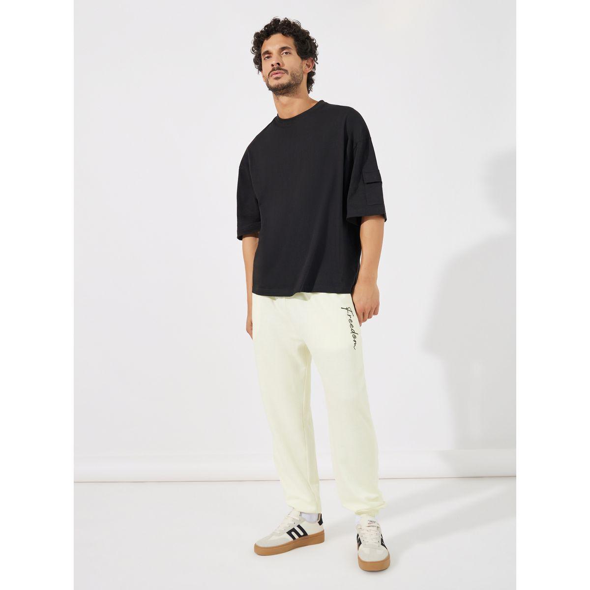Styli Text Print Oversized Joggers-men-clothing-bottoms-joggers-image-2