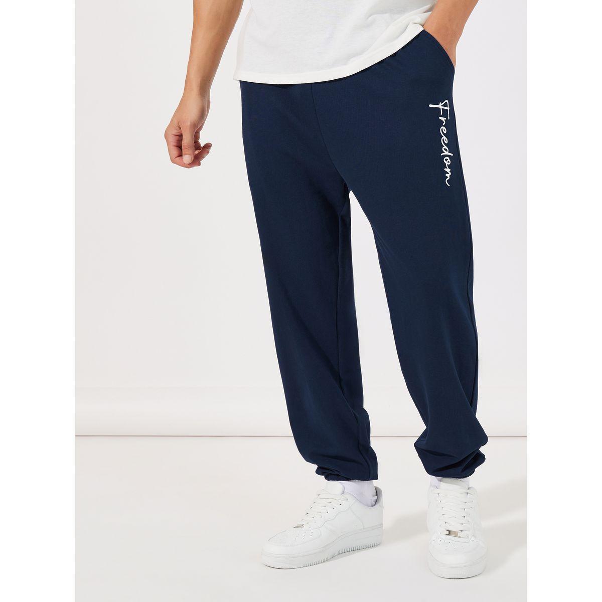 Styli Text Print Oversized Joggers-men-clothing-bottoms-joggers-image-1