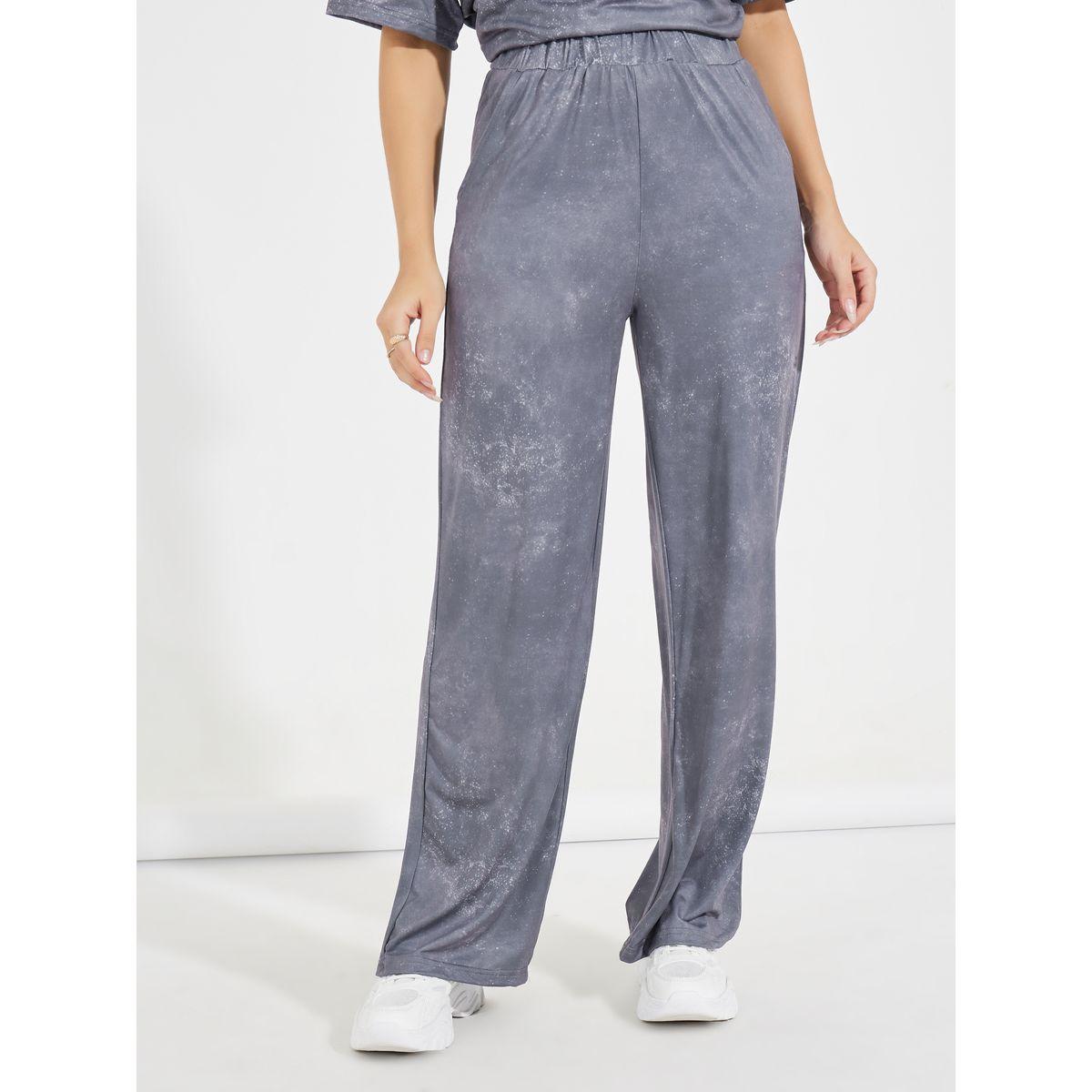 Styli Acid Washed Oversized T-Shirt & Pants Co-Ords-women-clothing-coordsets-image-5