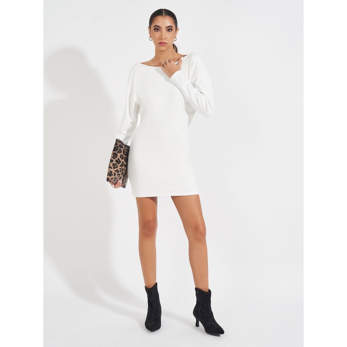 Styli Lace Trim V Back Detail Mini Dress-women-clothing-dresses-image-5