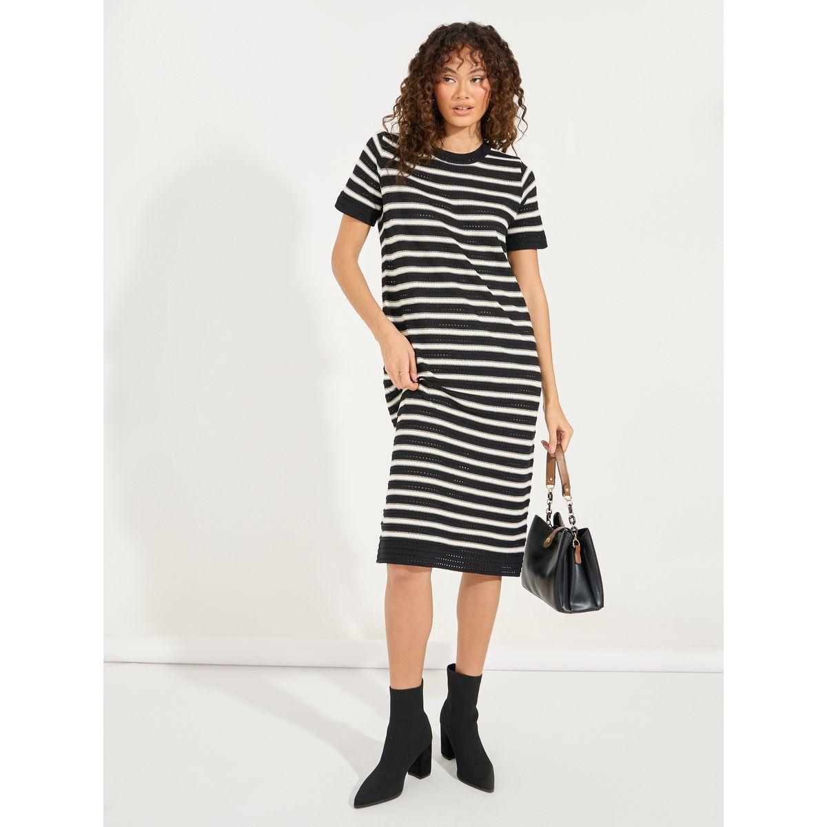 فستان مخطط محبوك بطول الركبة-women-clothing-dresses-image-1