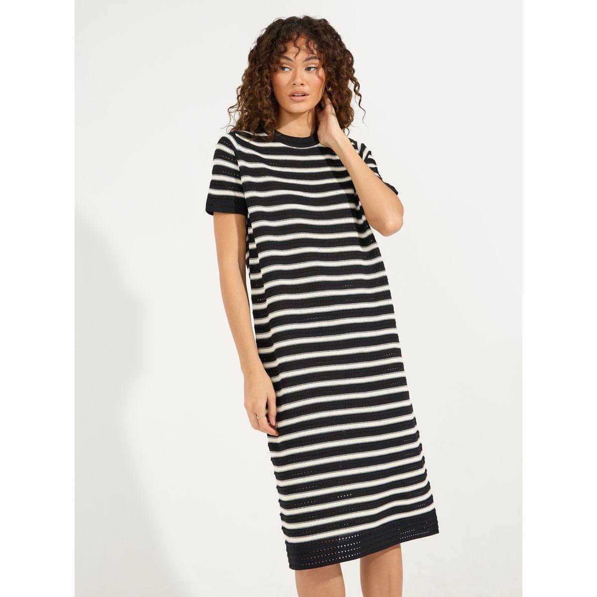 فستان مخطط محبوك بطول الركبة-women-clothing-dresses-image-2