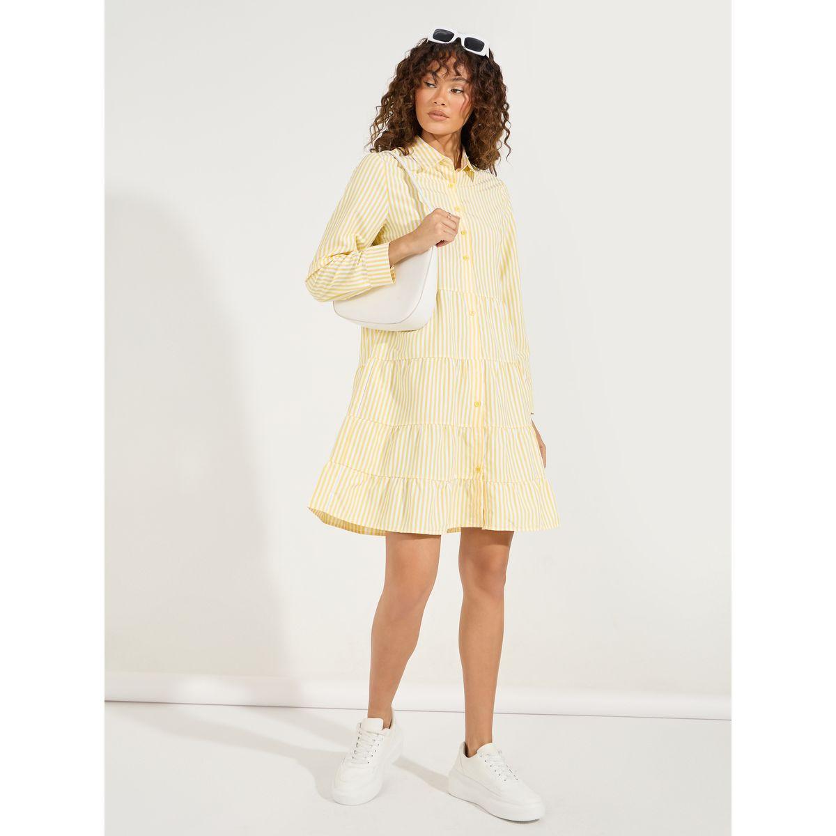 Styli Striped Button Down Shirt Mini Dress-women-clothing-dresses-image-1