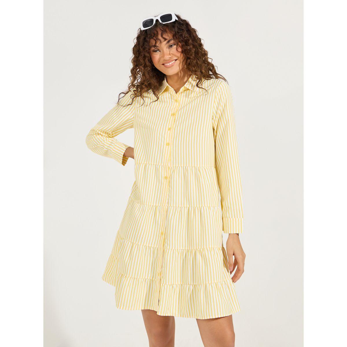 فستان قصير مخطط بأزرار غلق-women-clothing-dresses-image-5