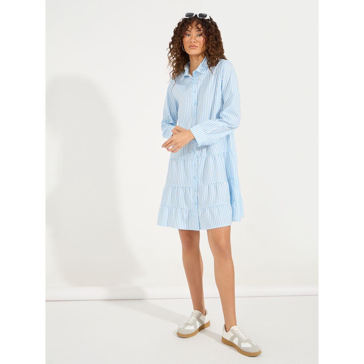 Styli Striped Button Down Shirt Mini Dress-women-clothing-dresses-image-4