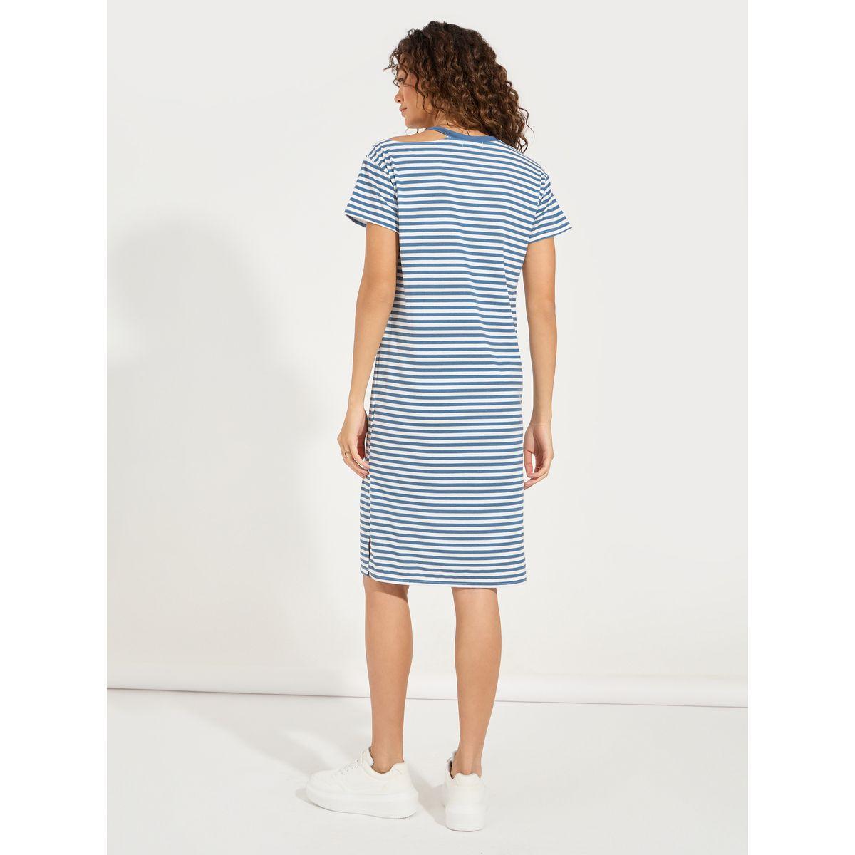 فستان مخطط بطول الركبة وأكتاف مكشوفة-women-clothing-dresses-image-6