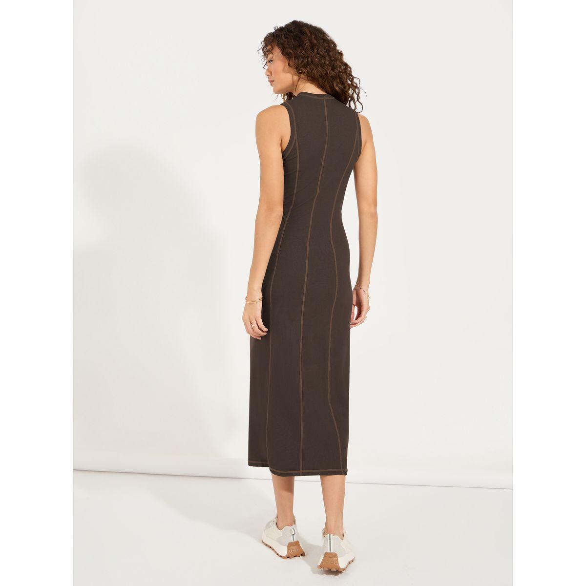 Styli Overlock Seam Detail Ribbed Midi Dress-women-clothing-dresses-image-6