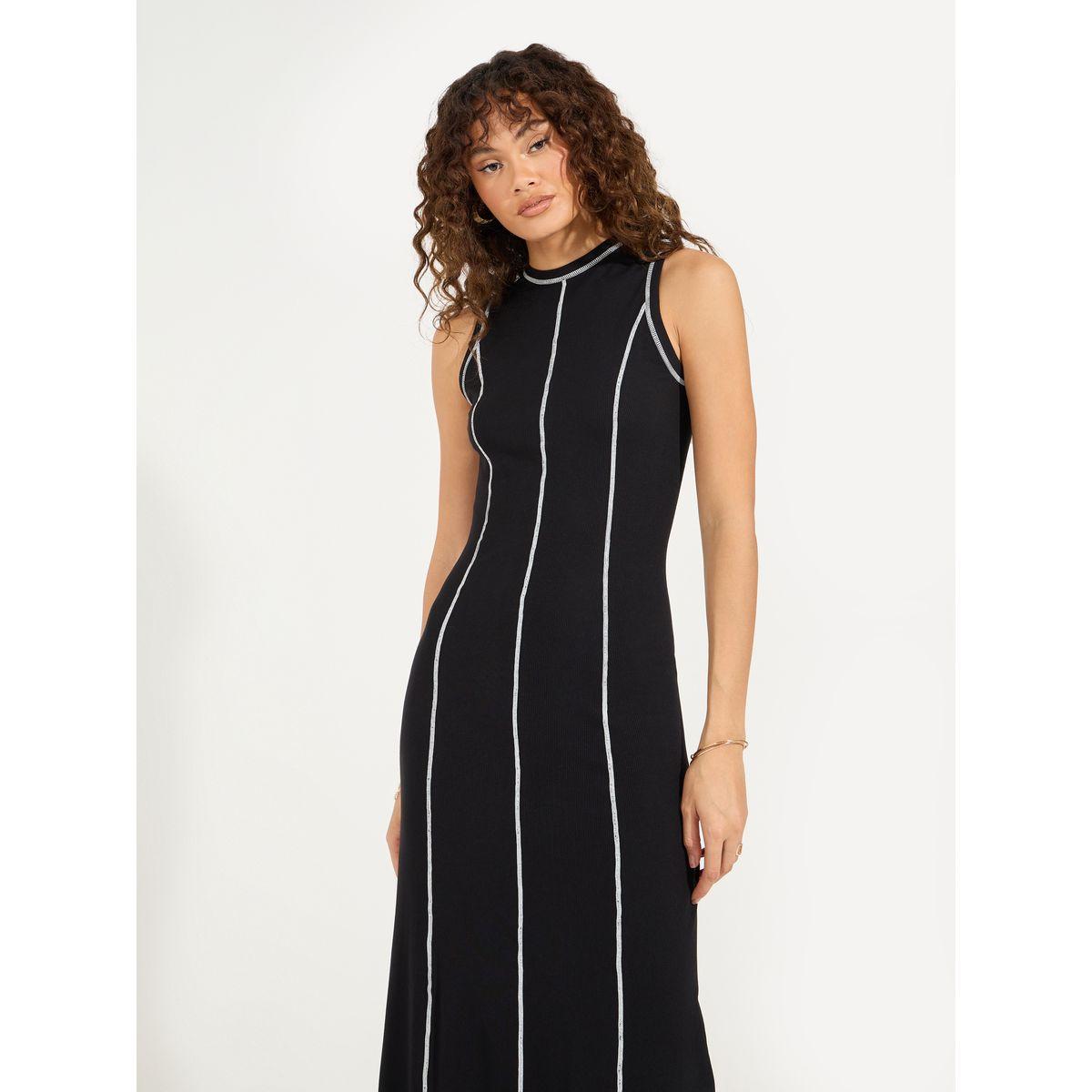 فستان ميدي مضلع مزين بدرزات-women-clothing-dresses-image-2