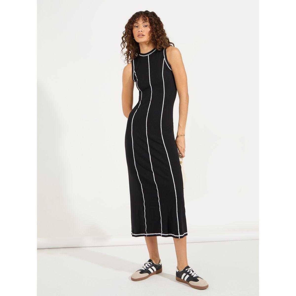 فستان ميدي مضلع مزين بدرزات-women-clothing-dresses-image-4
