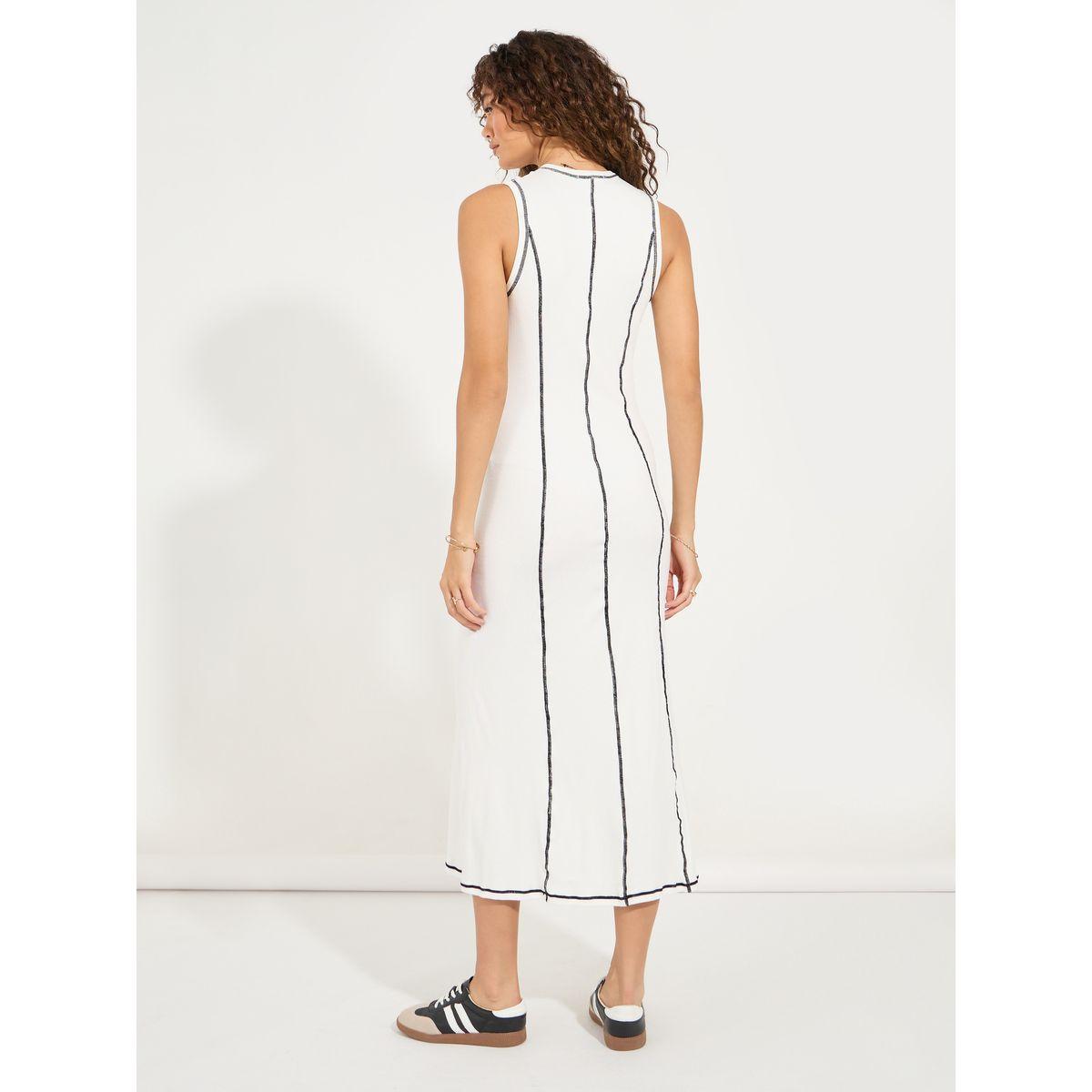 Styli Overlock Seam Detail Ribbed Midi Dress-women-clothing-dresses-image-6