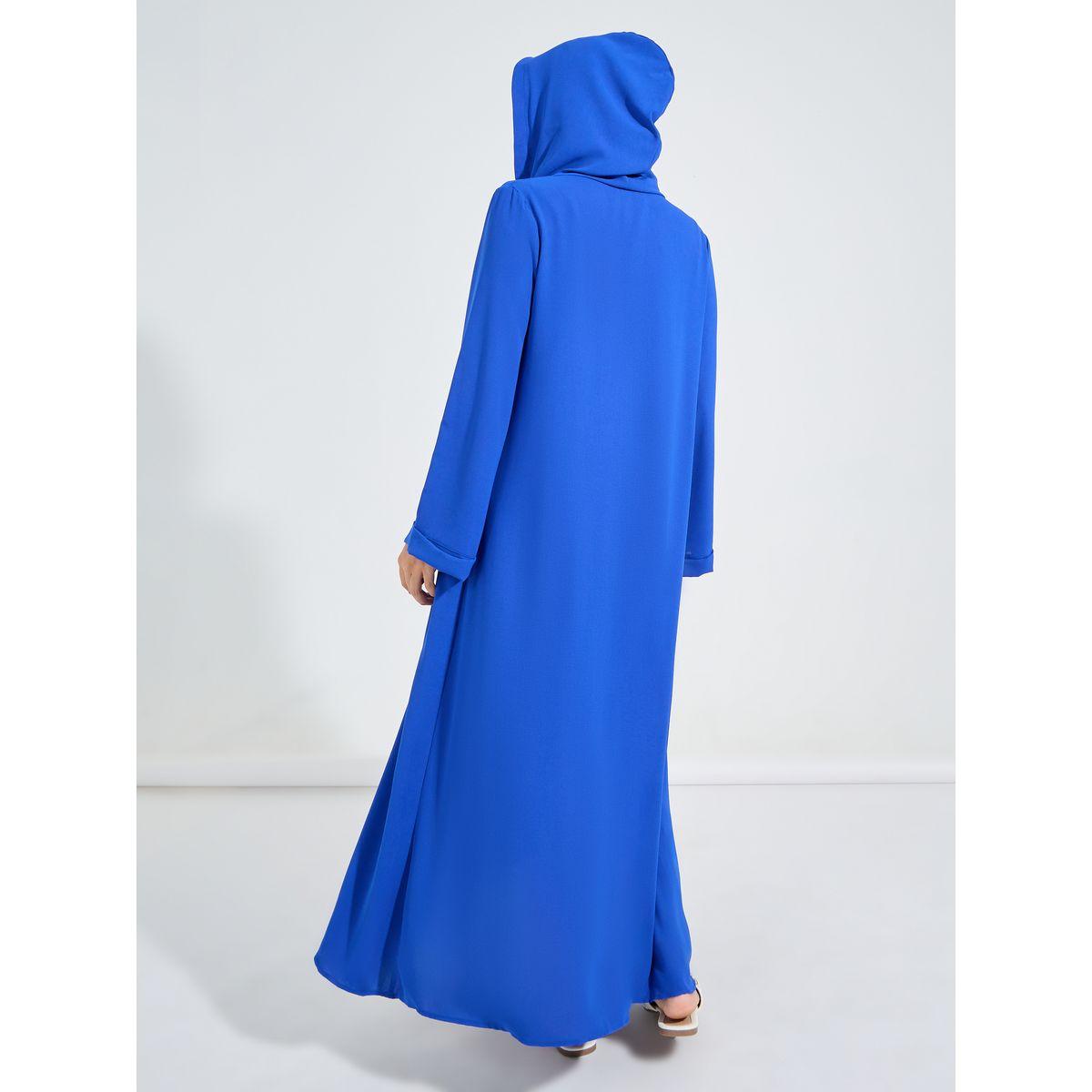 Styli Asymmetric Hem Dress & Hooded Abaya Modest Set-women-arabicclothing-sets-image-7