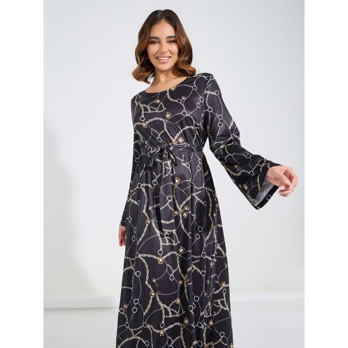 فستان طويل مطبع بالكامل مع اكمام طويلة-women-clothing-dresses-image-5