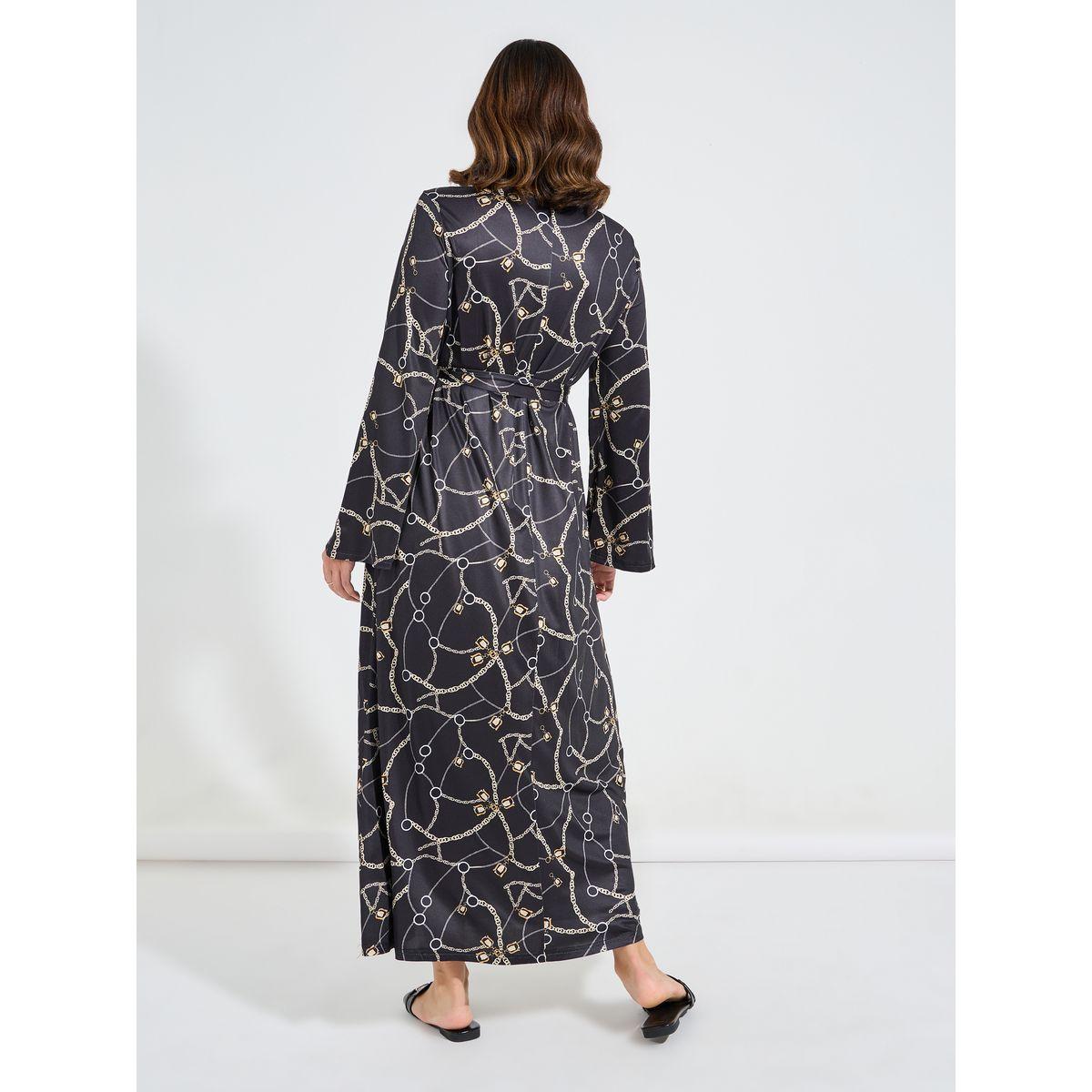 Styli Chain Print Round Neck Maxi Dress-women-clothing-dresses-image-6