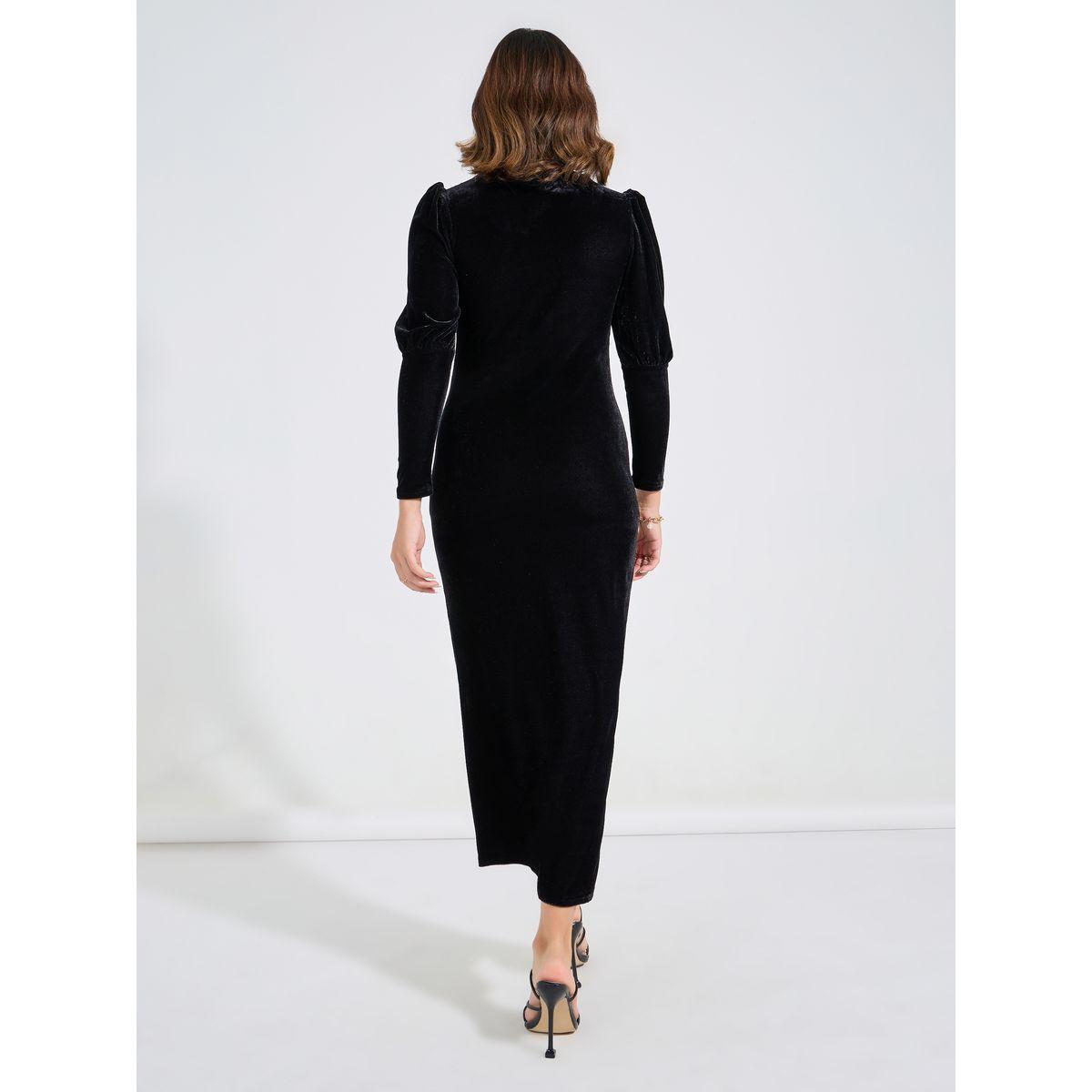 Styli Velvet Midi Dress with Sweetheart Neck-women-clothing-dresses-image-6