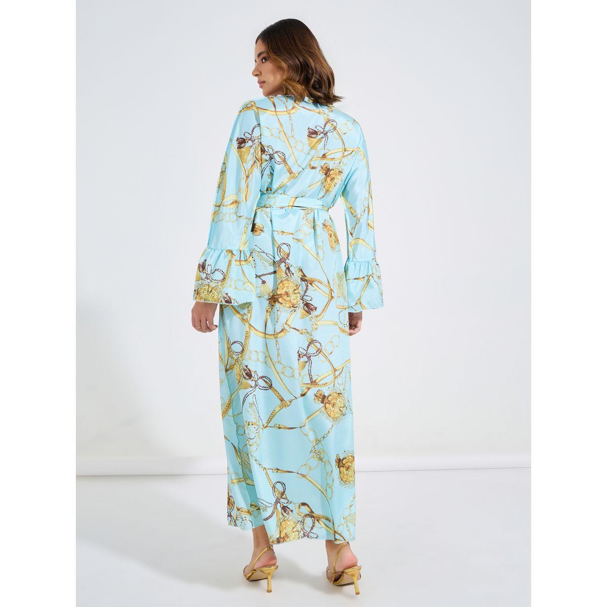 جلابية مطبعة بطبعة سلاسل مع حزام خصر-women-arabicclothing-jalabiyas-image-6