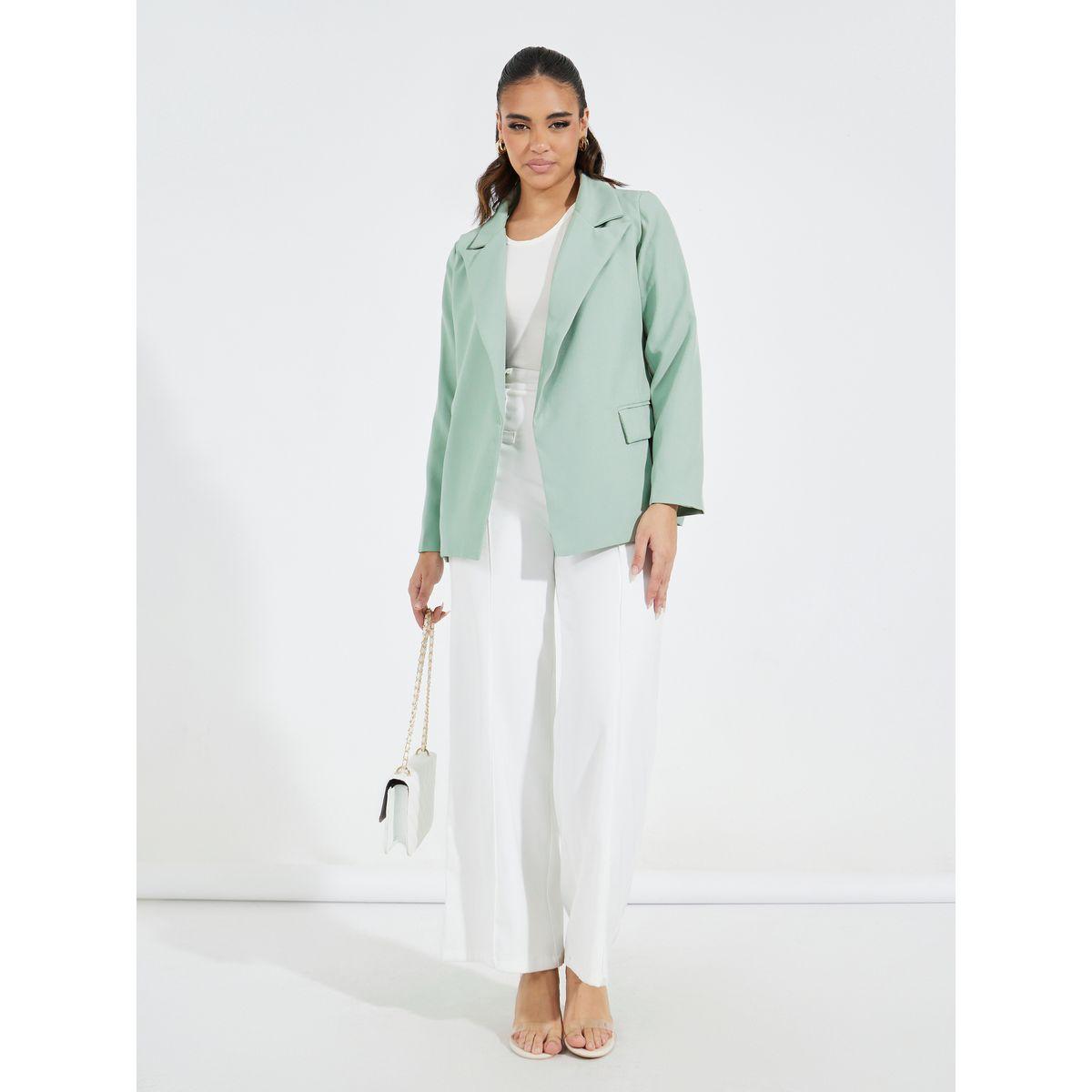 بليزر بقصة عادية مع أربطة-women-clothing-coatsandjackets-blazers-image-3