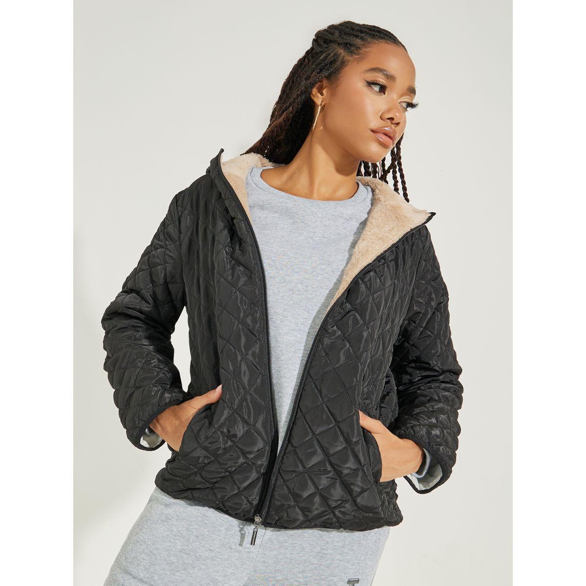 معطف مبطن بفرو صناعي مع قصة عادية-women-clothing-coatsandjackets-coats-image-1