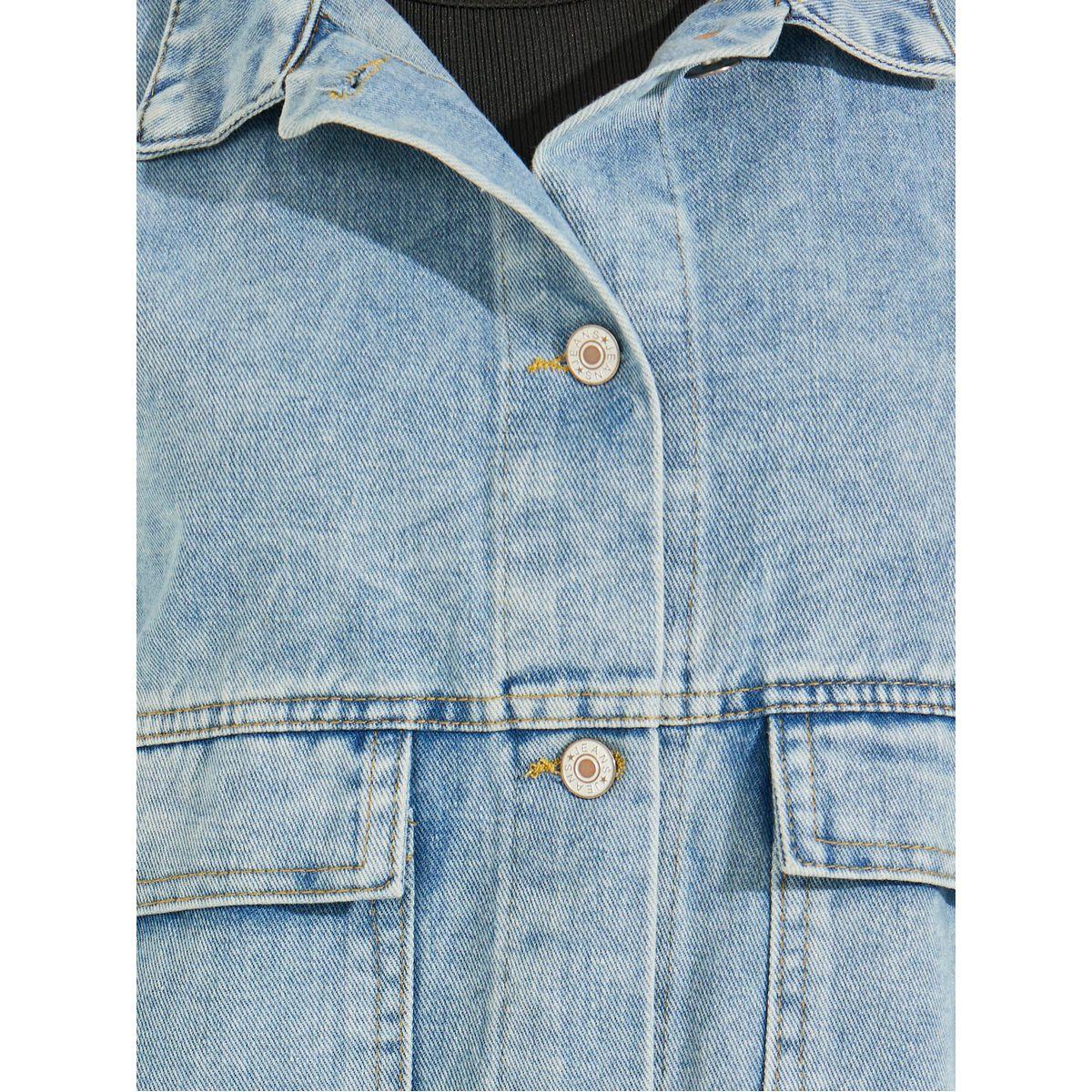 Styli Oversized Denim Pocket Detail Denim Jacket-women-winterwear-coatsandjackets-jackets-image-4