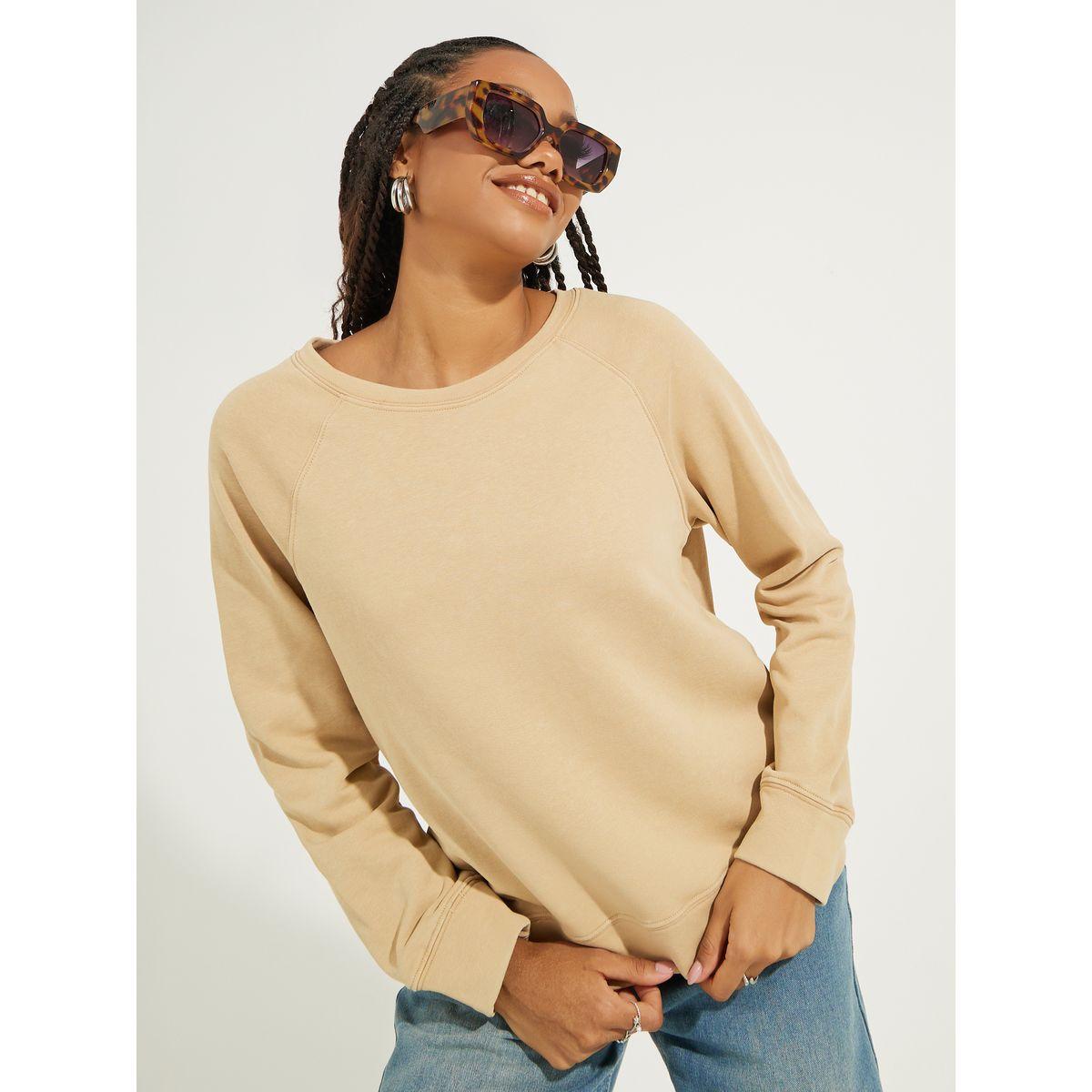 سويت شيرت بقصة عادية وتفاصيل مشطوفة-women-winterwear-hoodiesandsweatshirts-sweatshirts-image-3
