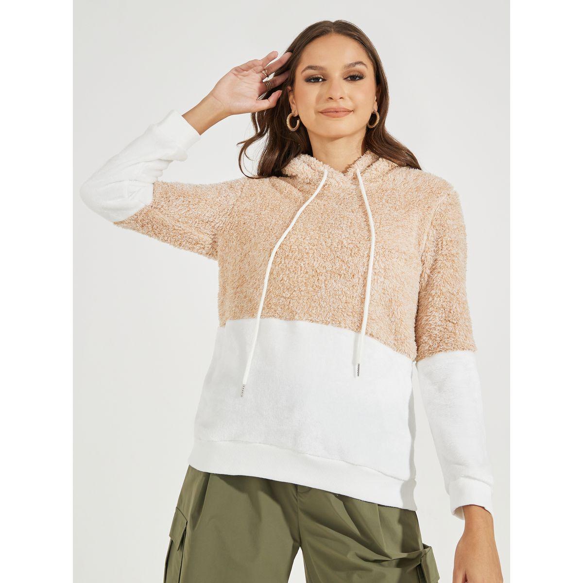 هودي فليس بنمط كتل الالوان مع قصة عادية-women-winterwear-hoodiesandsweatshirts-hoodies-image-3