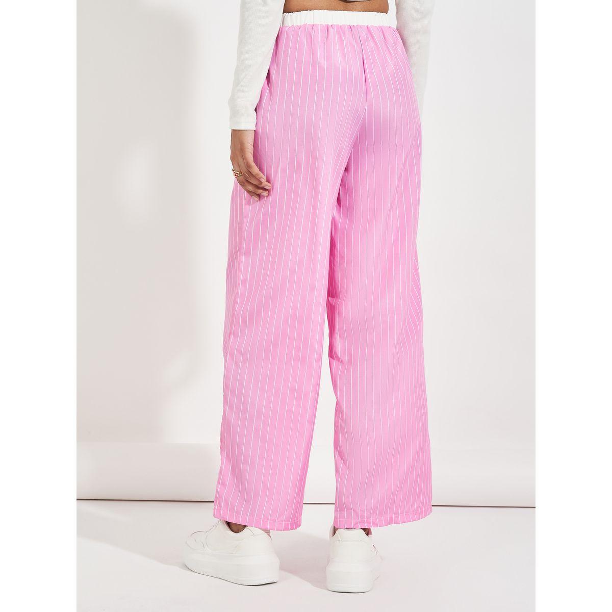 بنطال مخطط بقصة مريحة مع أربطة-women-clothing-bottoms-trousers-image-4