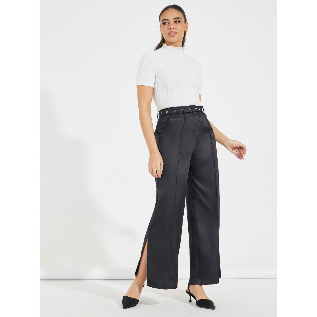 بنطال بخصر عالي مع شق جانبي-women-clothing-bottoms-trousers-image-1