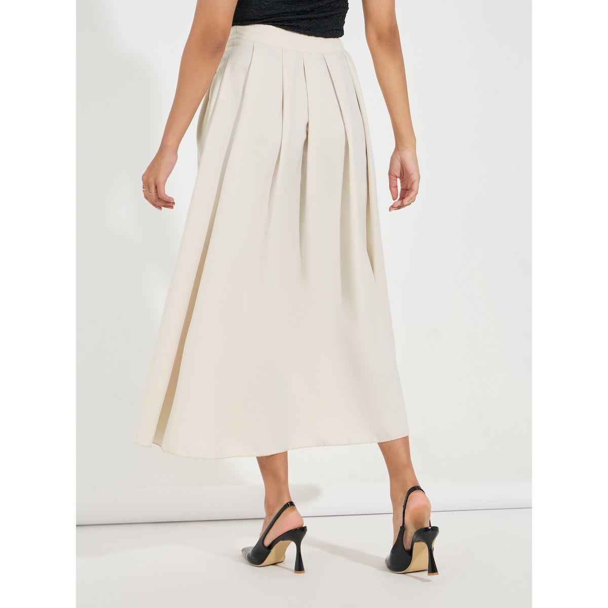 تنورة طويلة سادة واسعة بكسرات-women-clothing-bottoms-skirts-image-1