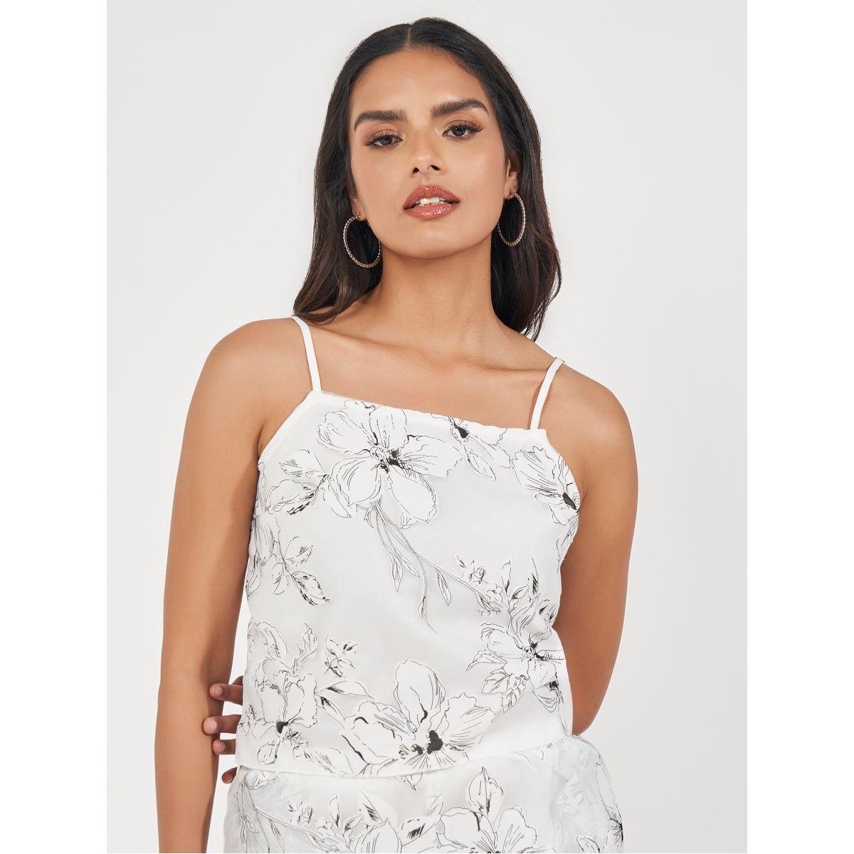 Styli Embroidered Flower Pattern Cami Top-women-clothing-tshirts-image-1