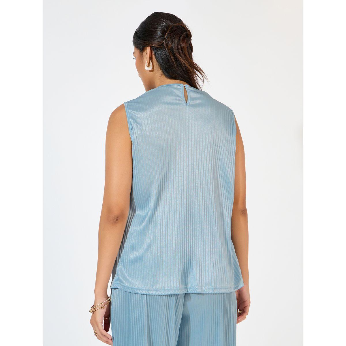Styli Sleeveless Pleated Top with Cowl Neck-women-clothing-shirtsandblouses-blouses-image-4