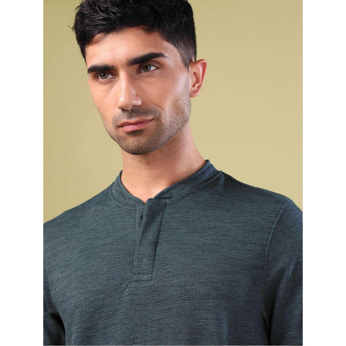 Technosport X Styli  Solid Henley Neck Slim Fit T-Shirt-men-clothing-sportswearandactivewear-tshirtsandpolos-image-2