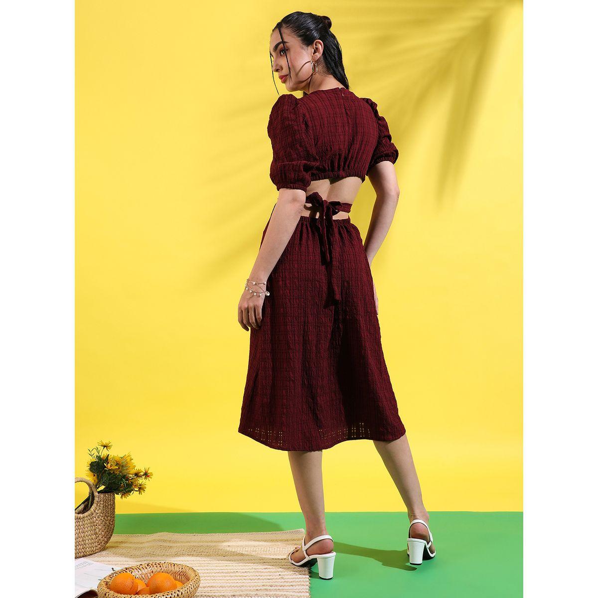 فستان ميدي مزين بفتحات مع اربطة كامبوس سوترا × ستايلي-women-clothing-dresses-image-3
