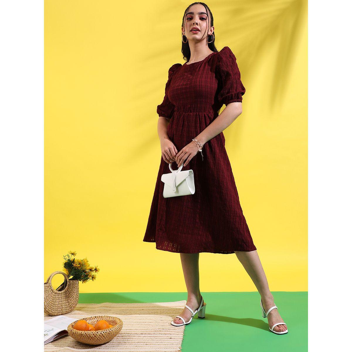 فستان ميدي مزين بفتحات مع اربطة كامبوس سوترا × ستايلي-women-clothing-dresses-image-4