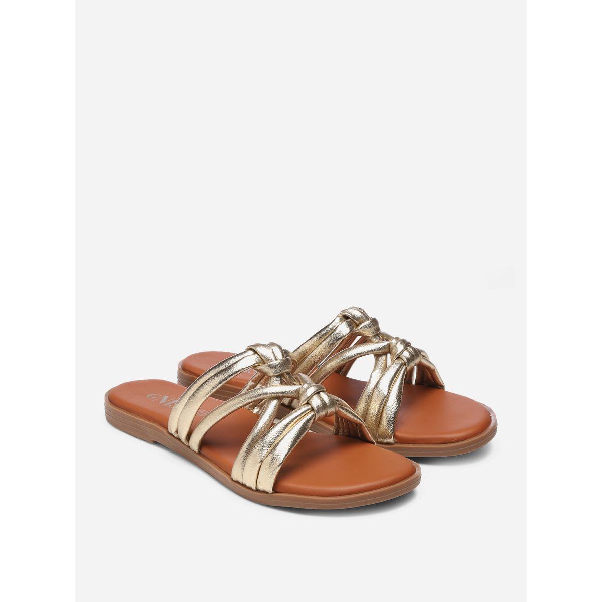 GNIST X Styli  Solid Knot Strap Flat Sandals-women-shoes-sandals-flats-image-2