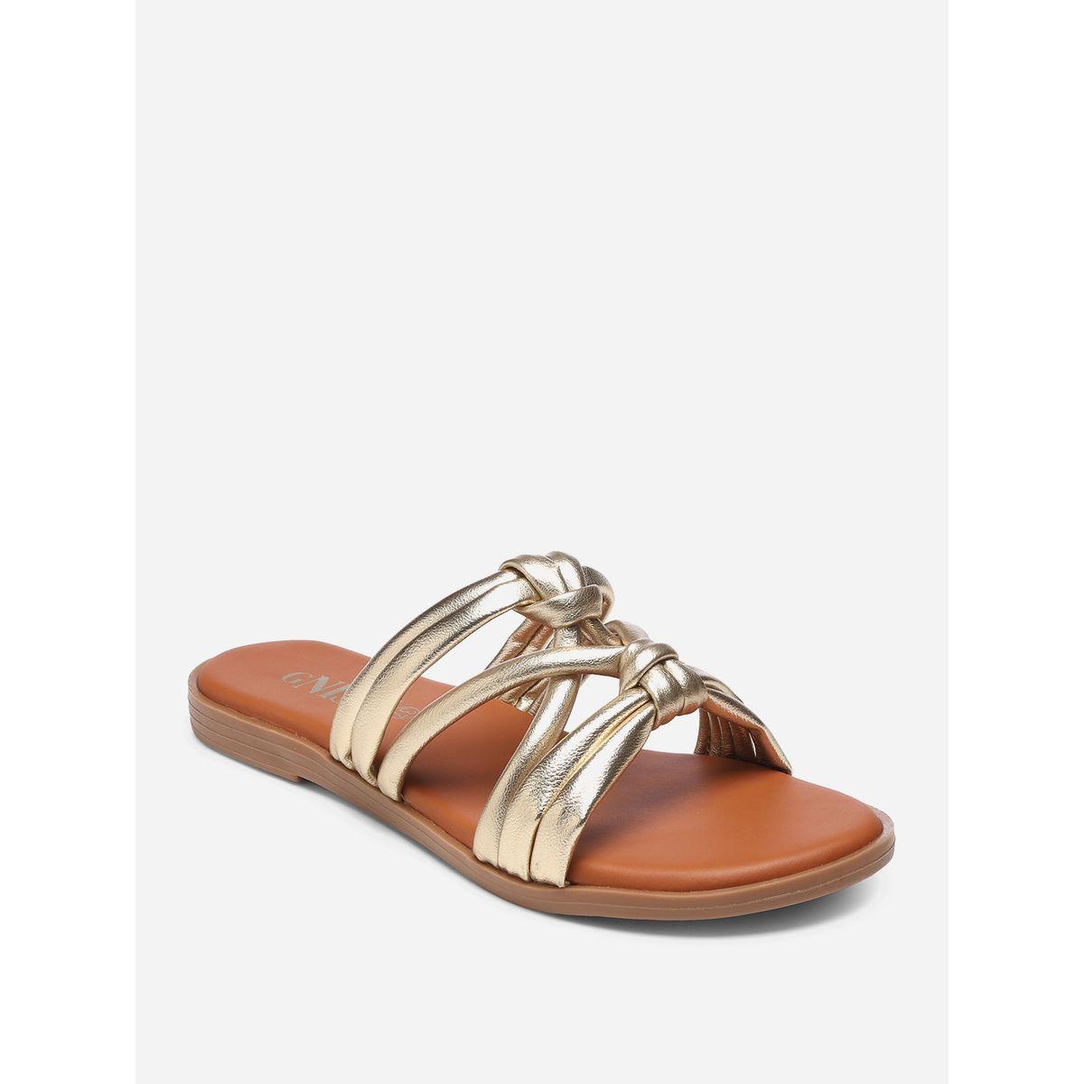 GNIST X Styli  Solid Knot Strap Flat Sandals-women-shoes-sandals-flats-image-3