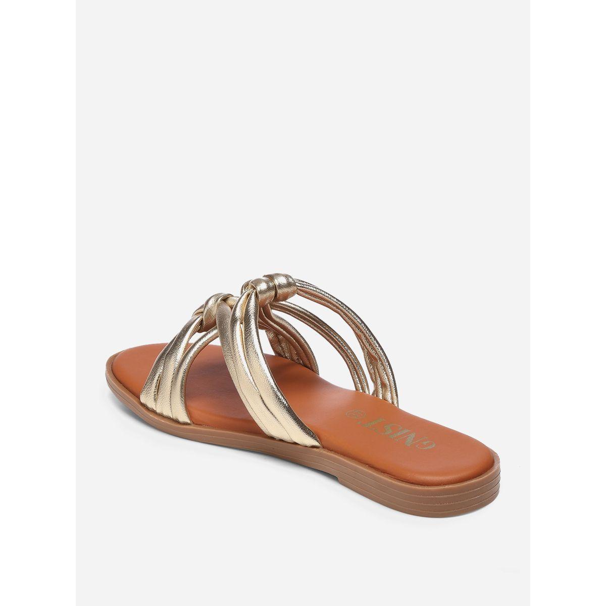 GNIST X Styli  Solid Knot Strap Flat Sandals-women-shoes-sandals-flats-image-6
