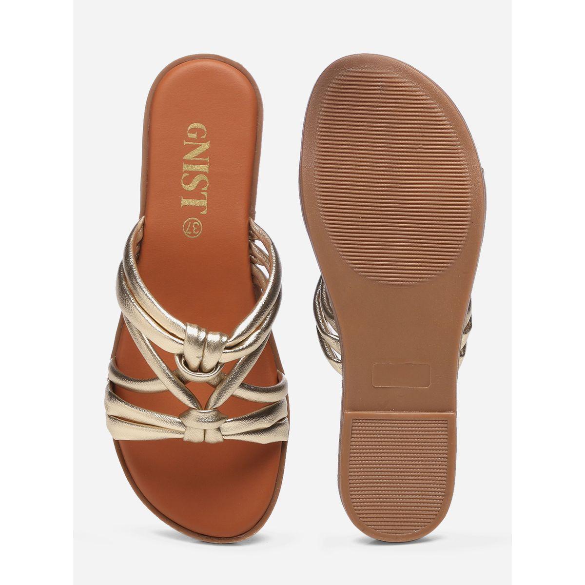 GNIST X Styli  Solid Knot Strap Flat Sandals-women-shoes-sandals-flats-image-7