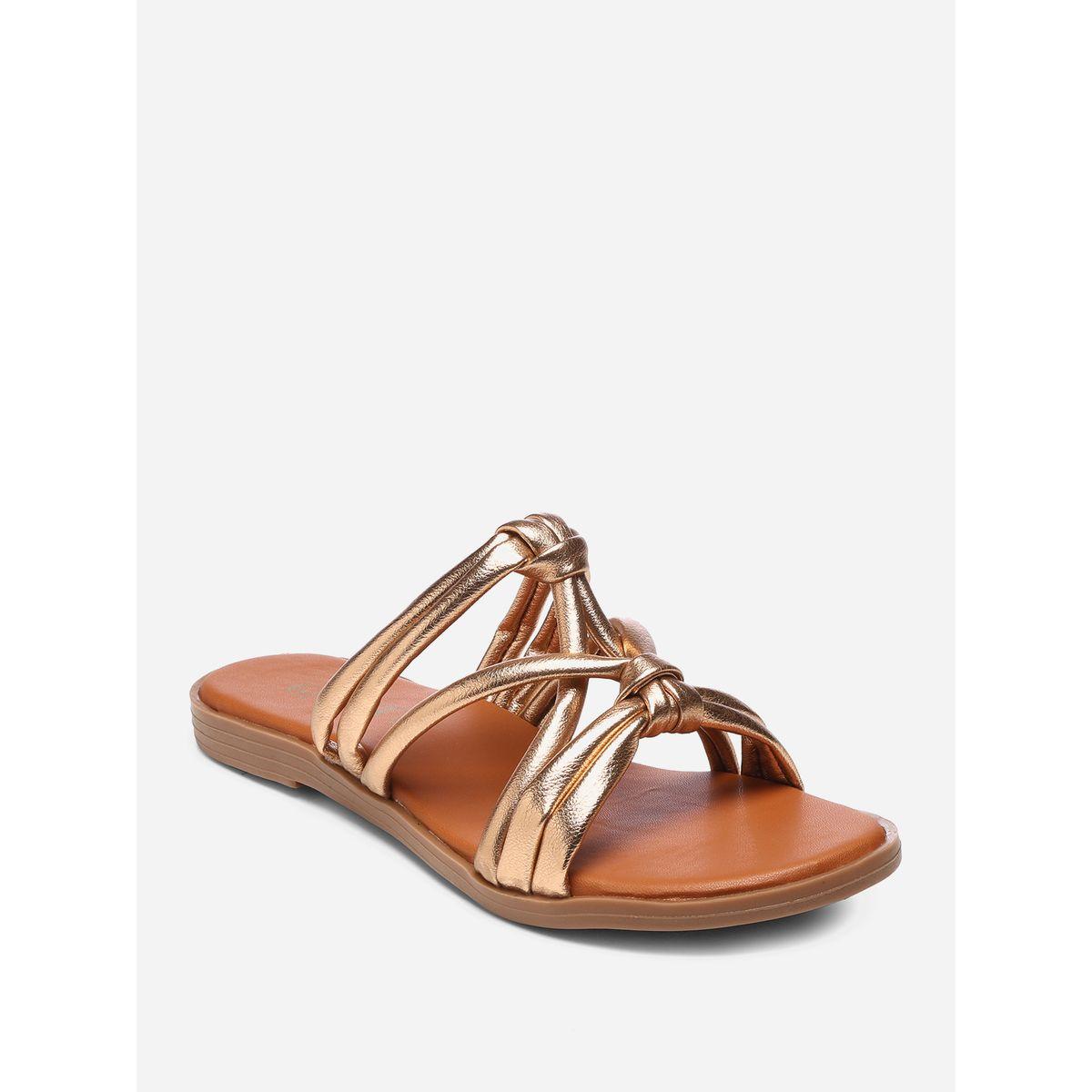 GNIST X Styli  Solid Knot Strap Flat Sandals-women-shoes-sandals-flats-image-3