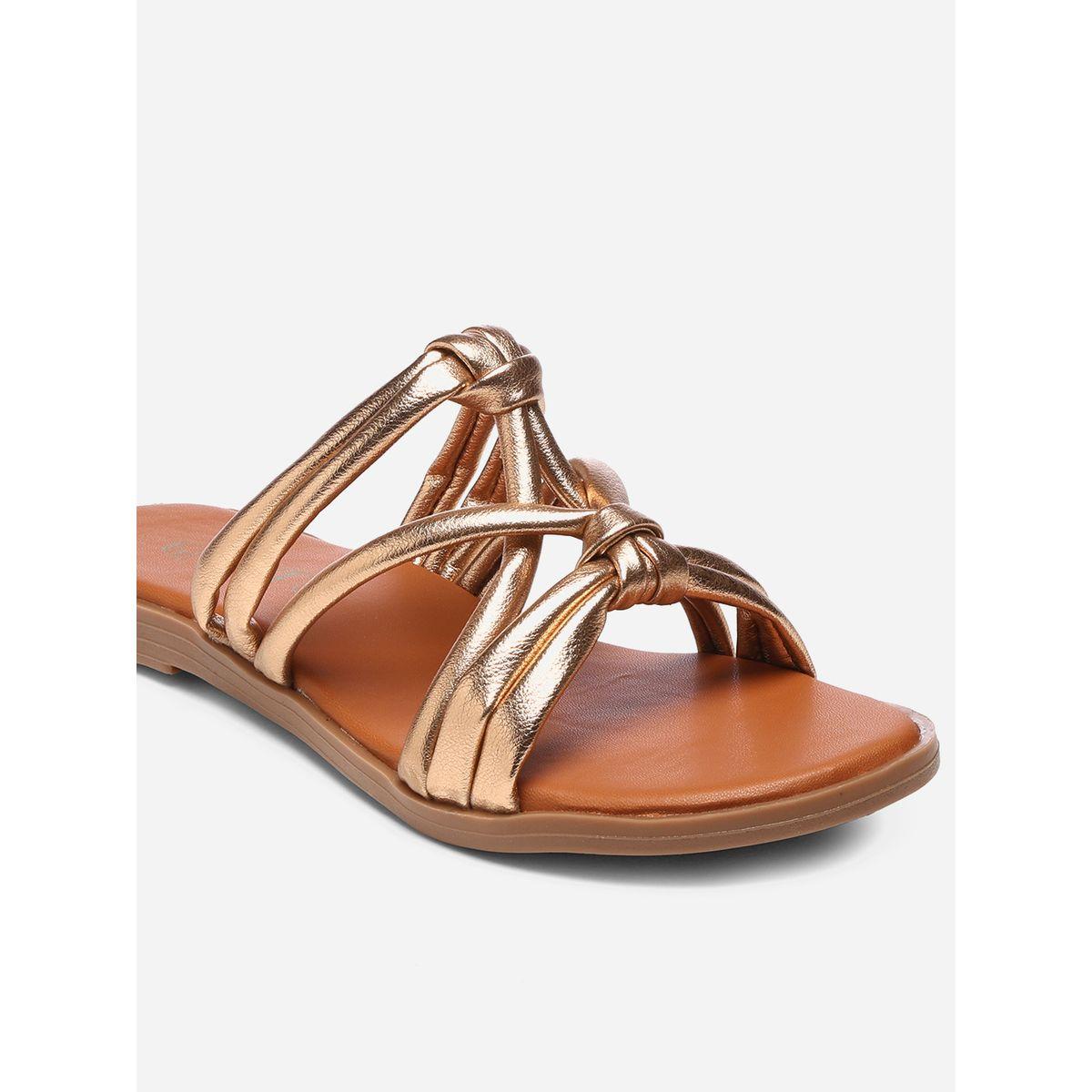 GNIST X Styli  Solid Knot Strap Flat Sandals-women-shoes-sandals-flats-image-4