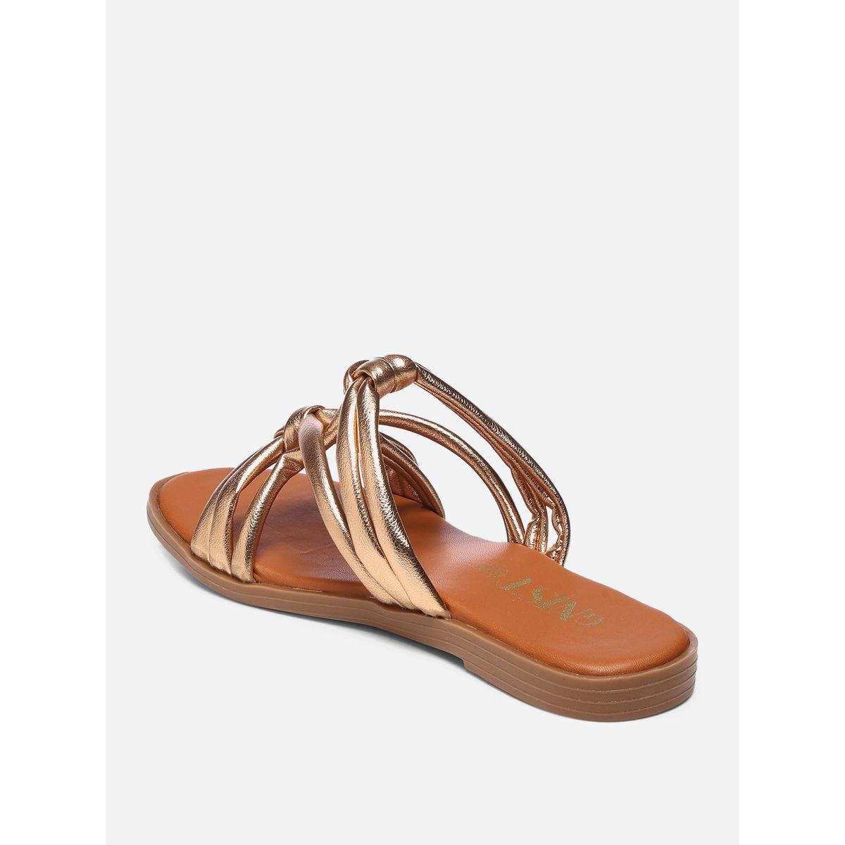 GNIST X Styli  Solid Knot Strap Flat Sandals-women-shoes-sandals-flats-image-6