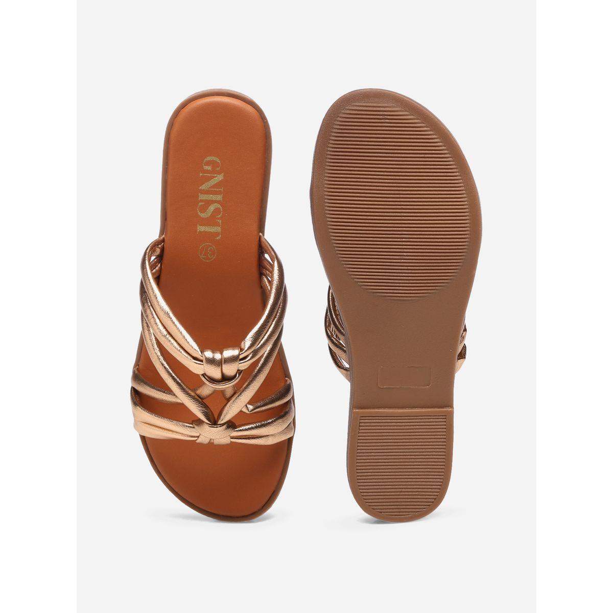 GNIST X Styli  Solid Knot Strap Flat Sandals-women-shoes-sandals-flats-image-7