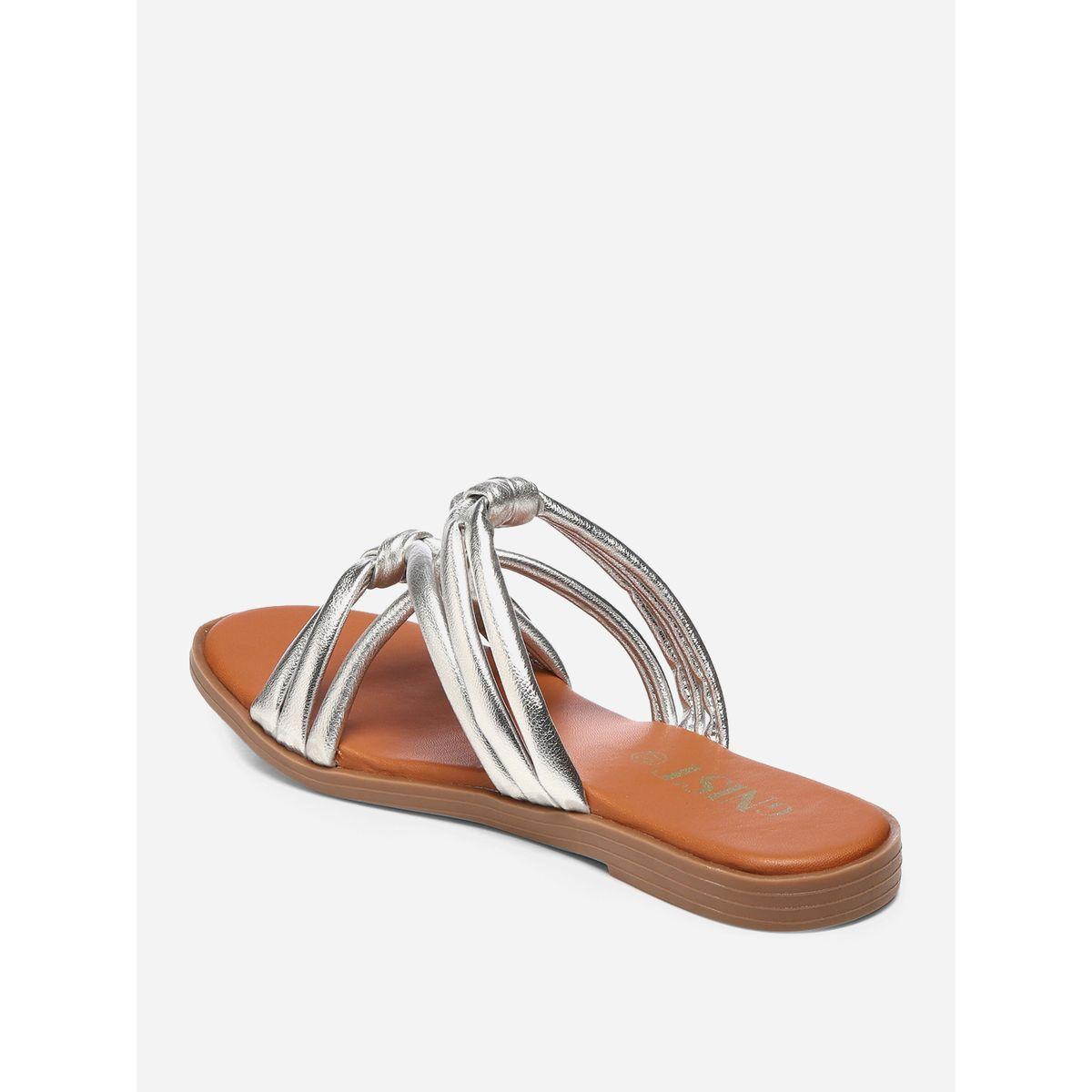 GNIST X Styli  Solid Knot Strap Flat Sandals-women-shoes-sandals-flats-image-6