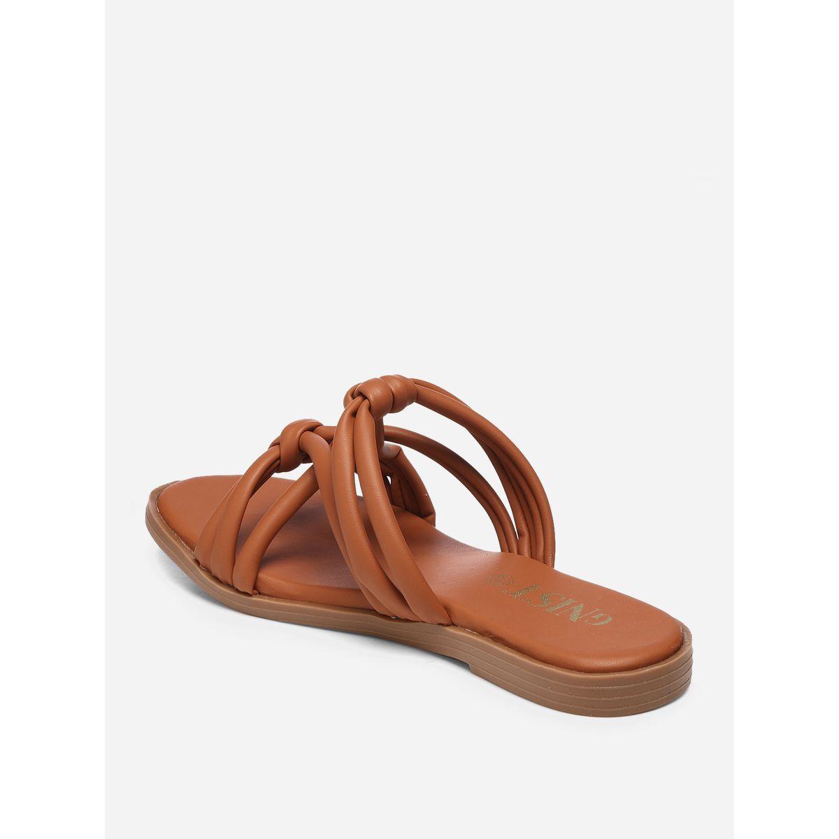 GNIST X Styli  Solid Knot Strap Flat Sandals-women-shoes-sandals-flats-image-6