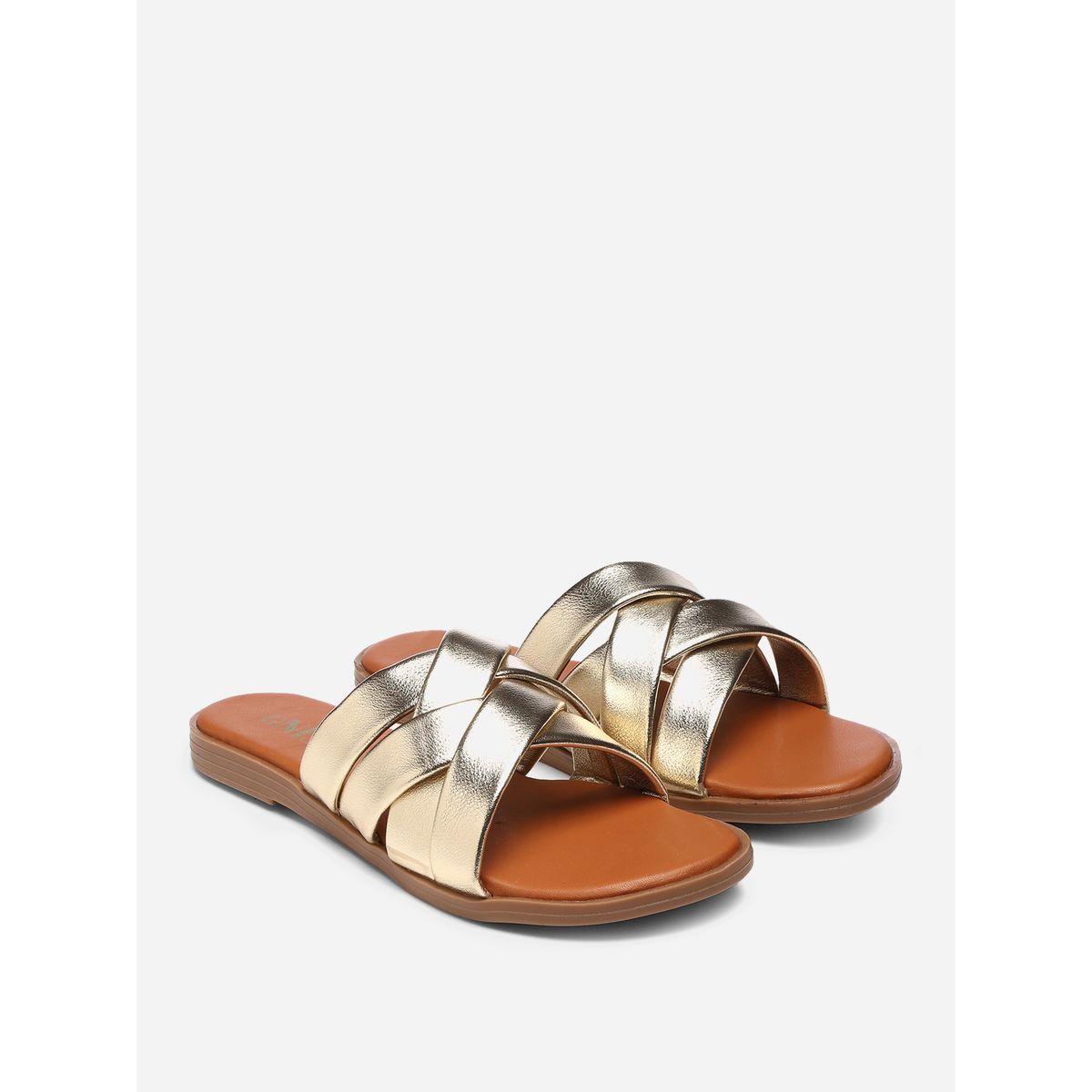 GNIST X Styli  Metallic Strap Flat Sandals-women-shoes-sandals-flats-image-2