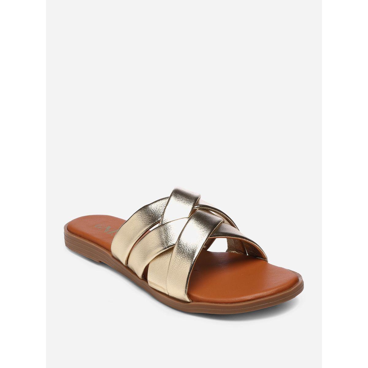 GNIST X Styli  Metallic Strap Flat Sandals-women-shoes-sandals-flats-image-3