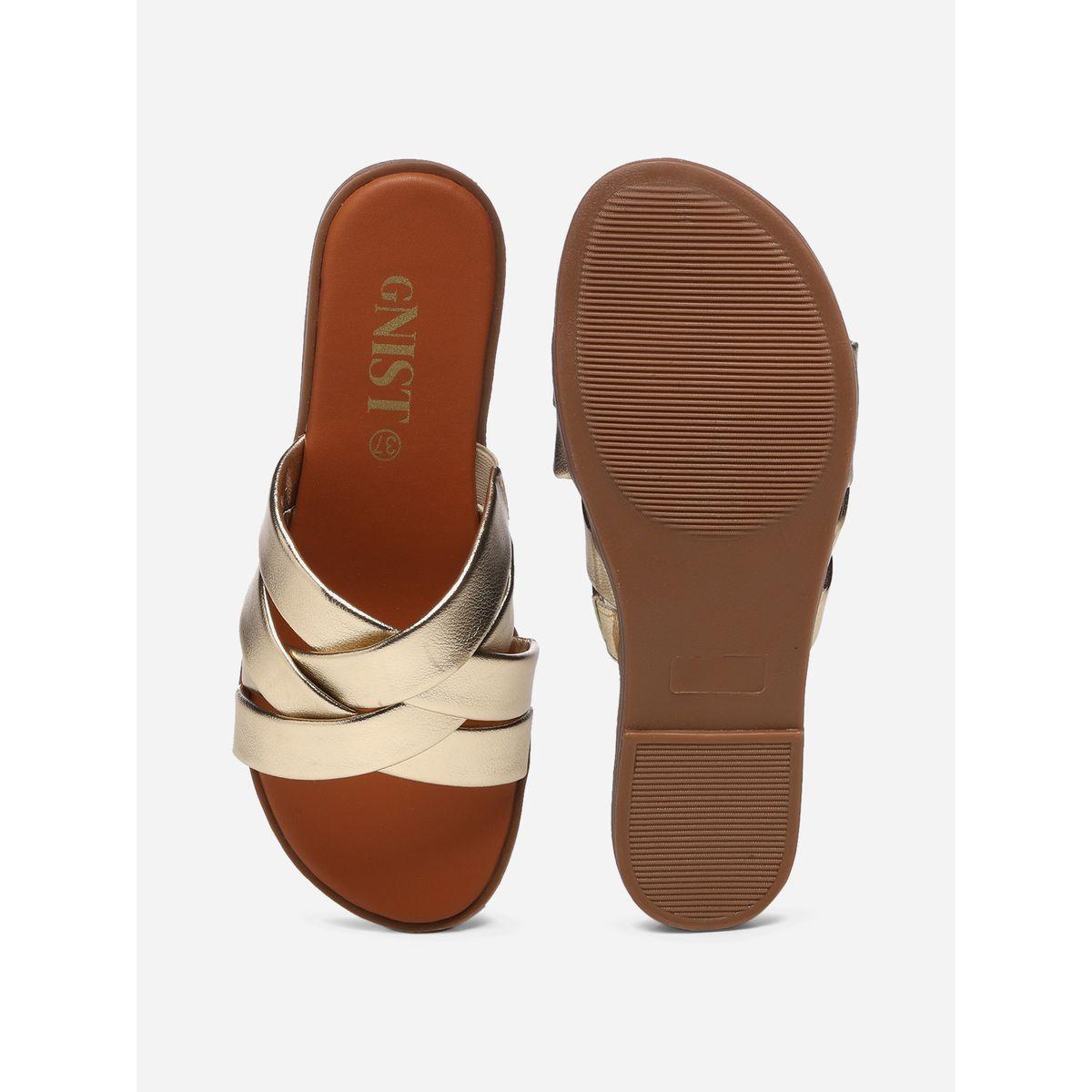 GNIST X Styli  Metallic Strap Flat Sandals-women-shoes-sandals-flats-image-7