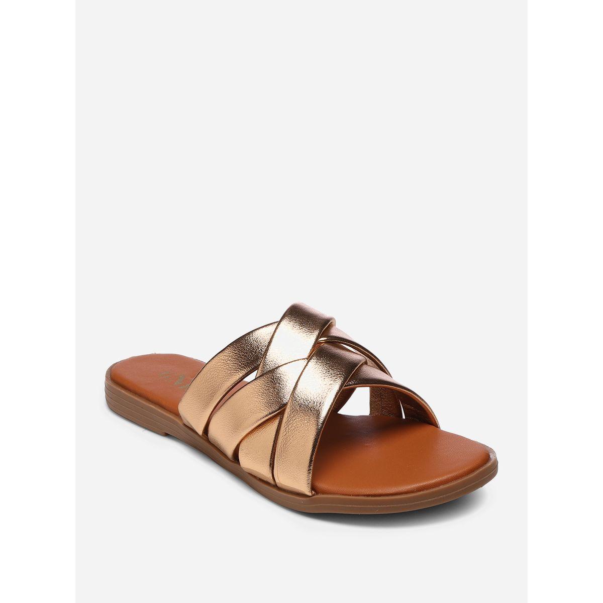 GNIST X Styli  Metallic Strap Flat Sandals-women-shoes-sandals-flats-image-3